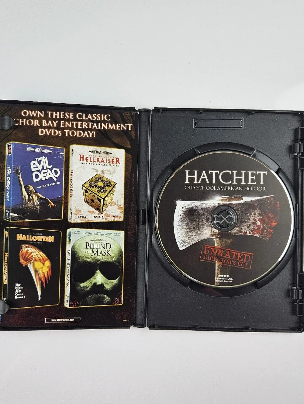 Hatchet Unrated Director's Cut DVD 2007 Horror Slipcover Kane Hodder Complete